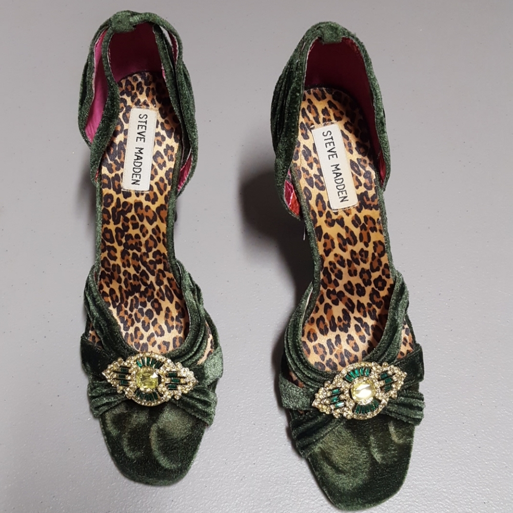 Steve Madden suede emerald High heels size 8M